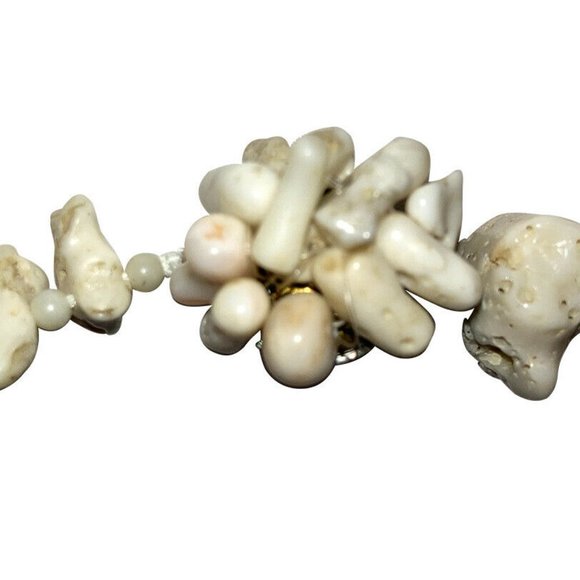 Vintage Japanese White Coral Branch Bead Necklace